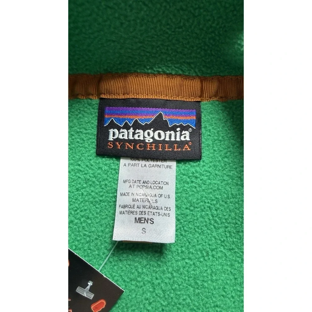 Men's Patagonia Snap T Pullover Colorblock Green Grey Small